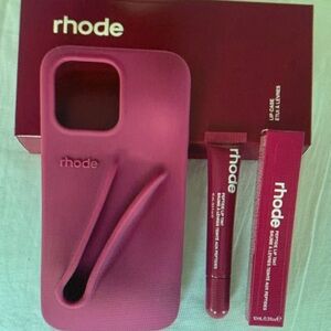 RHODE Deep Pink Phone Case and Lip Gloss Set